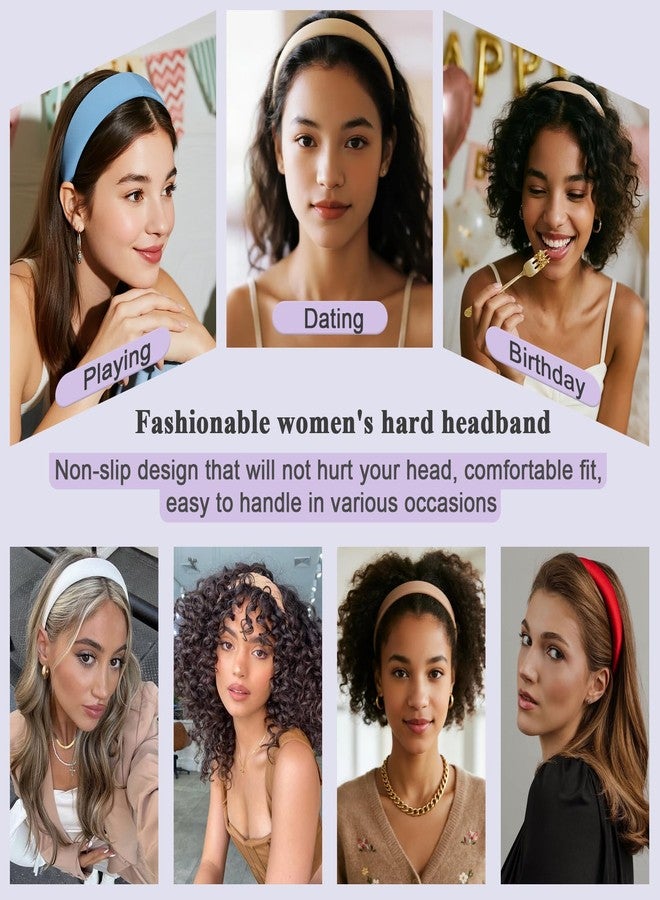 XTREND 6 Pcs Headbands for Women Cute Thick Solid Color Headbands Non-Slip Hard headband Plastic Hairband Fashion Accessories for Women - Image 4